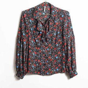 Free People Floral Button Down Blouse XS